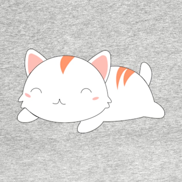 Happy Lazy Kitty w/ Stripe by octob3rvirus